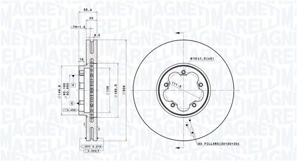 MAGNETI MARELLI Δισκόπλακα 360406183500 360406183500 Δισκόπλακες MAGNETI MARELLI FORD ESCORT