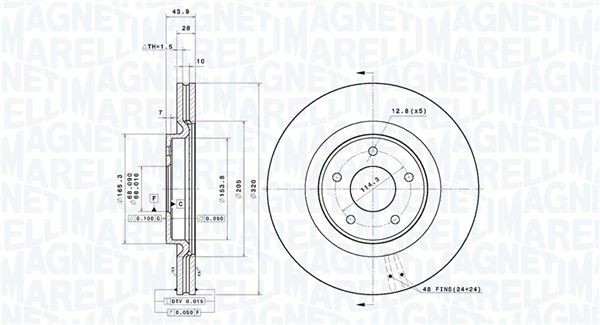 MAGNETI MARELLI Brzdový kotouč 360406183901 360406183901 Brzdové kotúče MAGNETI MARELLI RENAULT Symbol