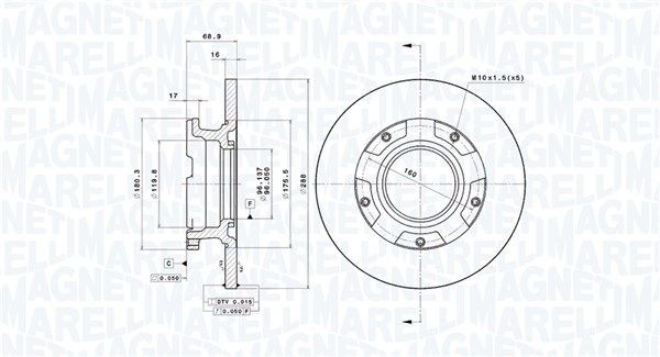 MAGNETI MARELLI Disque de frein 360406184400 Ford ESCORT Disques de frein MAGNETI MARELLI 360406184400