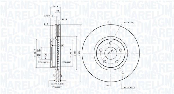 MAGNETI MARELLI Δισκόπλακα 360406184801 Δισκόπλακα MAGNETI MARELLI Ford ESCORT 360406184801