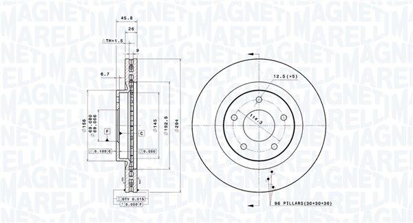 MAGNETI MARELLI Bremseskive 360406189301 Sports bremseskiver MAGNETI MARELLI 307 360406189301 billig