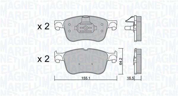 MAGNETI MARELLI Bremseklosser 363916061323 Bremsekloss-sett MAGNETI MARELLI FOCUS 363916061323 billige