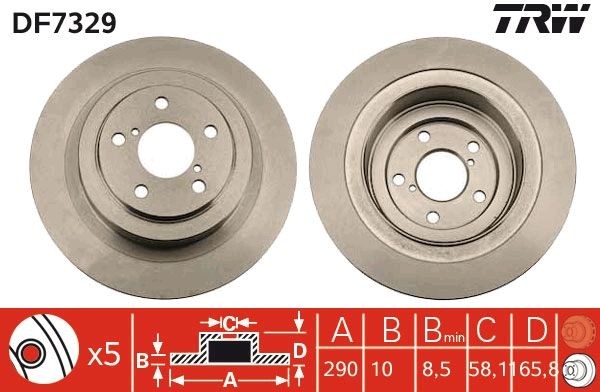 TRW Disque de frein DF7329 DF7329 Disque de frein sport TRW SUBARU IMPREZA