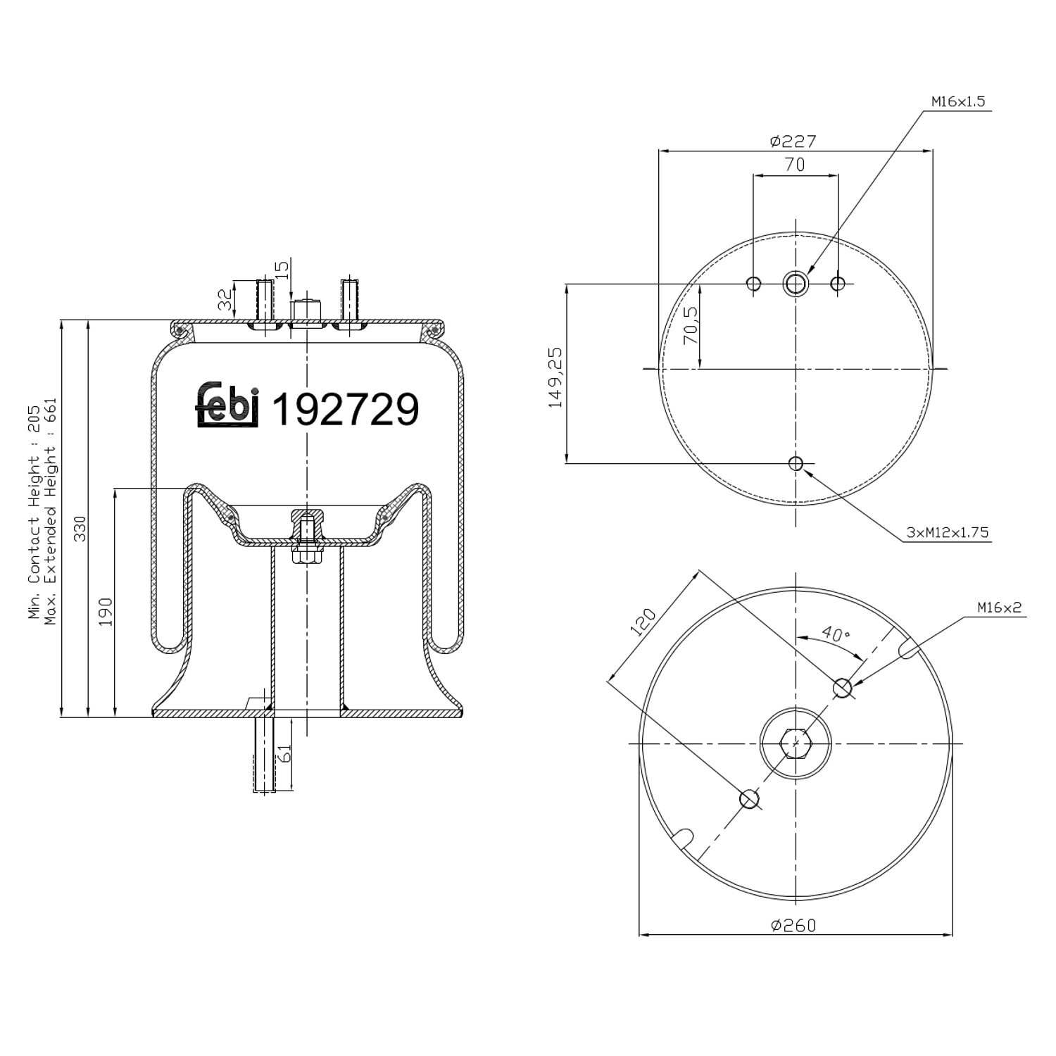 FEBI BILSTEIN Luftbälg 192729 Byta Bälgar, luftfjädring Ford Focus dnw kostnad FEBI BILSTEIN 192729