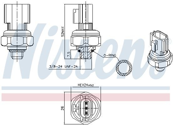 NISSENS Druksensor airco 301077 NISSENS 301077 Drukschakelaar airco Cerato TD goedkoop