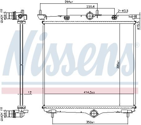 NISSENS Radiators, Motora dzesēšanas sistēma 607031 NISSENS 607031 Ūdens radiatori 208 II Hatchback (UB_, UP_, UW_, UJ_) orģinālās cena