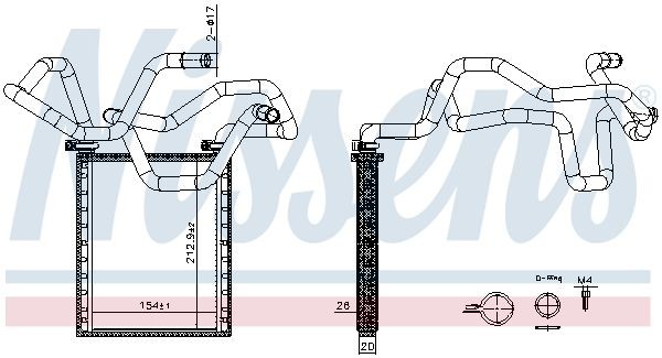 NISSENS Kachelradiateur, interieurverwarming 707305 NISSENS 707305 Kachelradiateur Toyota Corolla Verso aan een voordelige prijs