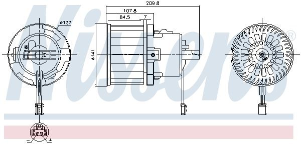 NISSENS Interieurventilatie 87610 Verwarming / ventilatie Peugeot 308 SW: Interieurventilatie NISSENS 87610