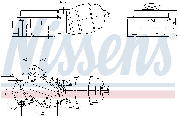 NISSENS Radiador de óleo, óleo do motor 91357 Radiador de óleo CHRYSLER NISSENS 91357
