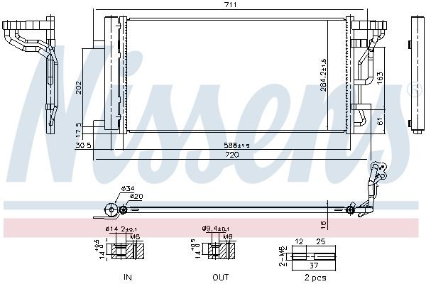 NISSENS Lauhdutin, ilmastointilaite 940978 NISSENS 940978 Hyundai i30 III Farmari ilmastoinnin lauhdutin vaihto hinta