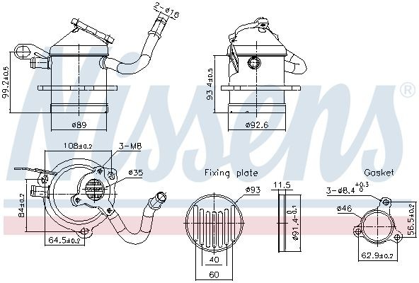NISSENS Radiatore EGR 989480 NISSENS 989480 Radiatore gas di scarico Mercedes C257 originale prezzo
