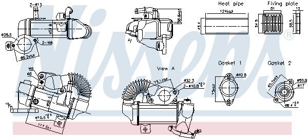 NISSENS EGR-jäähdytin 989494 NISSENS 989494 Mercedes A207 egr jäähdytin vaihto hinta