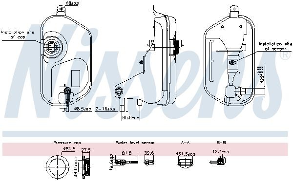 Vase d'expansion, liquide de refroidissement NISSENS 996327 NISSENS 996327 Vase de liquide de refroidissement Jaguar XJ 2004