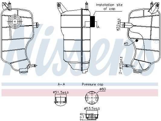 NISSENS Coolant expansion tank 996338 FORD NISSENS coolant reservoir 996338