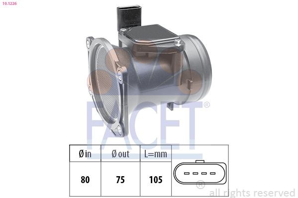 FACET Debimetro 10.1226 10.1226 Debimetro FACET Volkswagen SCIROCCO costo