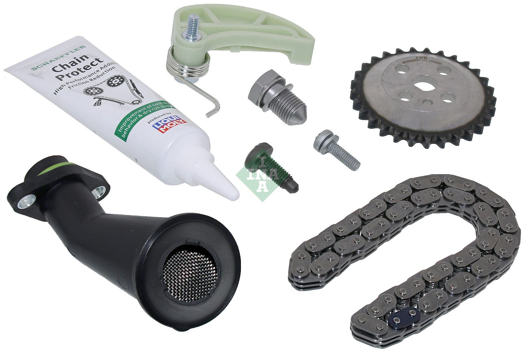 INA Kit catene, Azionamento pompa olio 558 0067 10 INA 558 0067 10 Catena di trasmissione RENAULT DUSTER originali