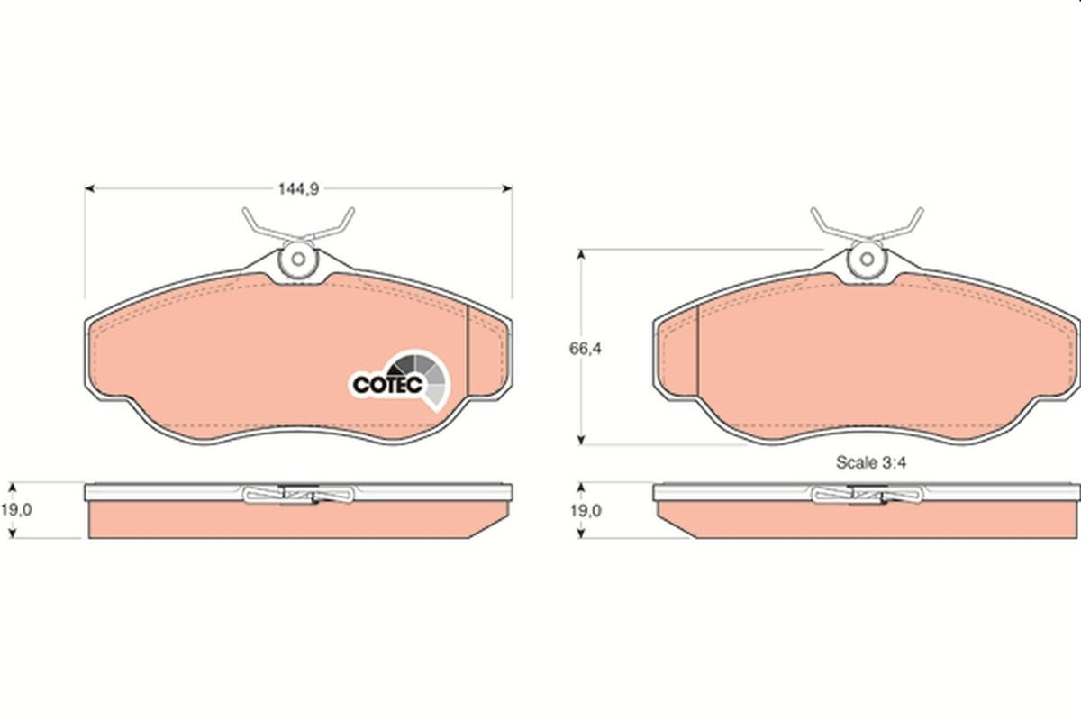 Plaquettes de frein TRW GDB1156 TRW COTEC GDB1156 Plaquettes de frein avant et arrière Land Rover DISCOVERY 2000
