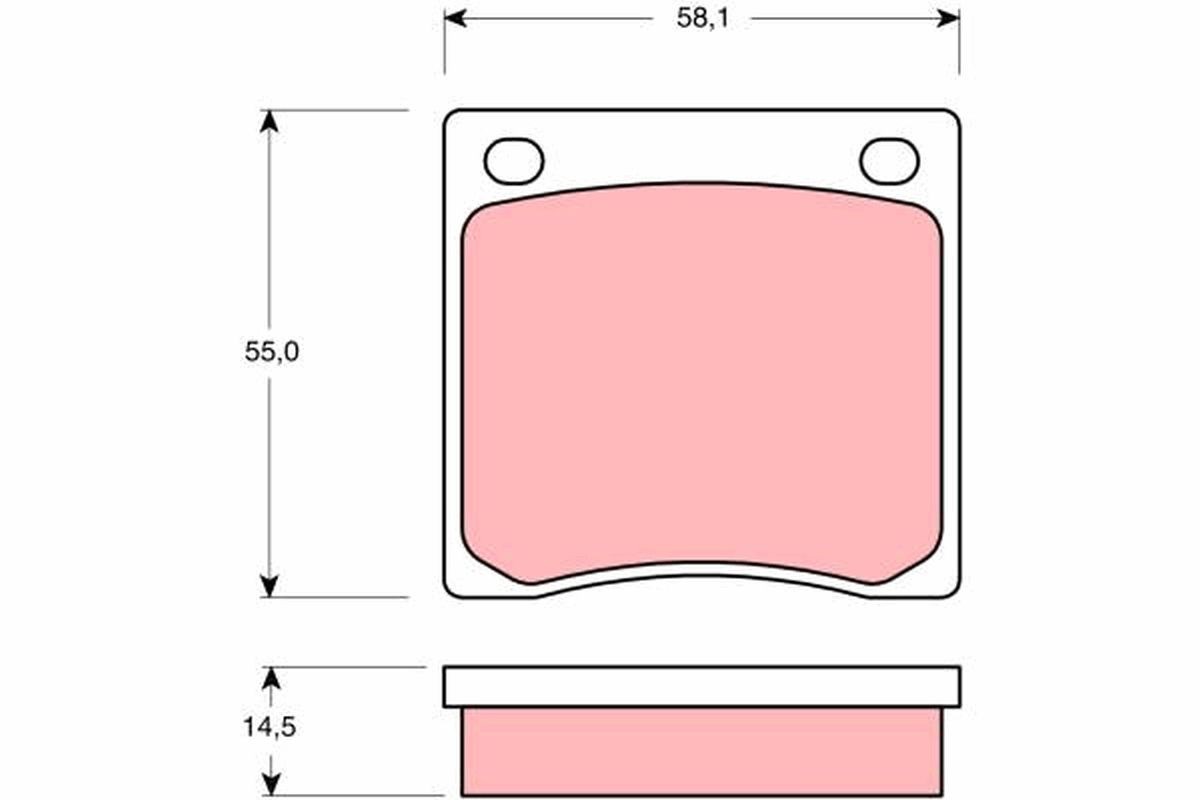 TRW Bremseklodser GDB126 Bremsedele Cherry N10: Bremseklodser TRW GDB126