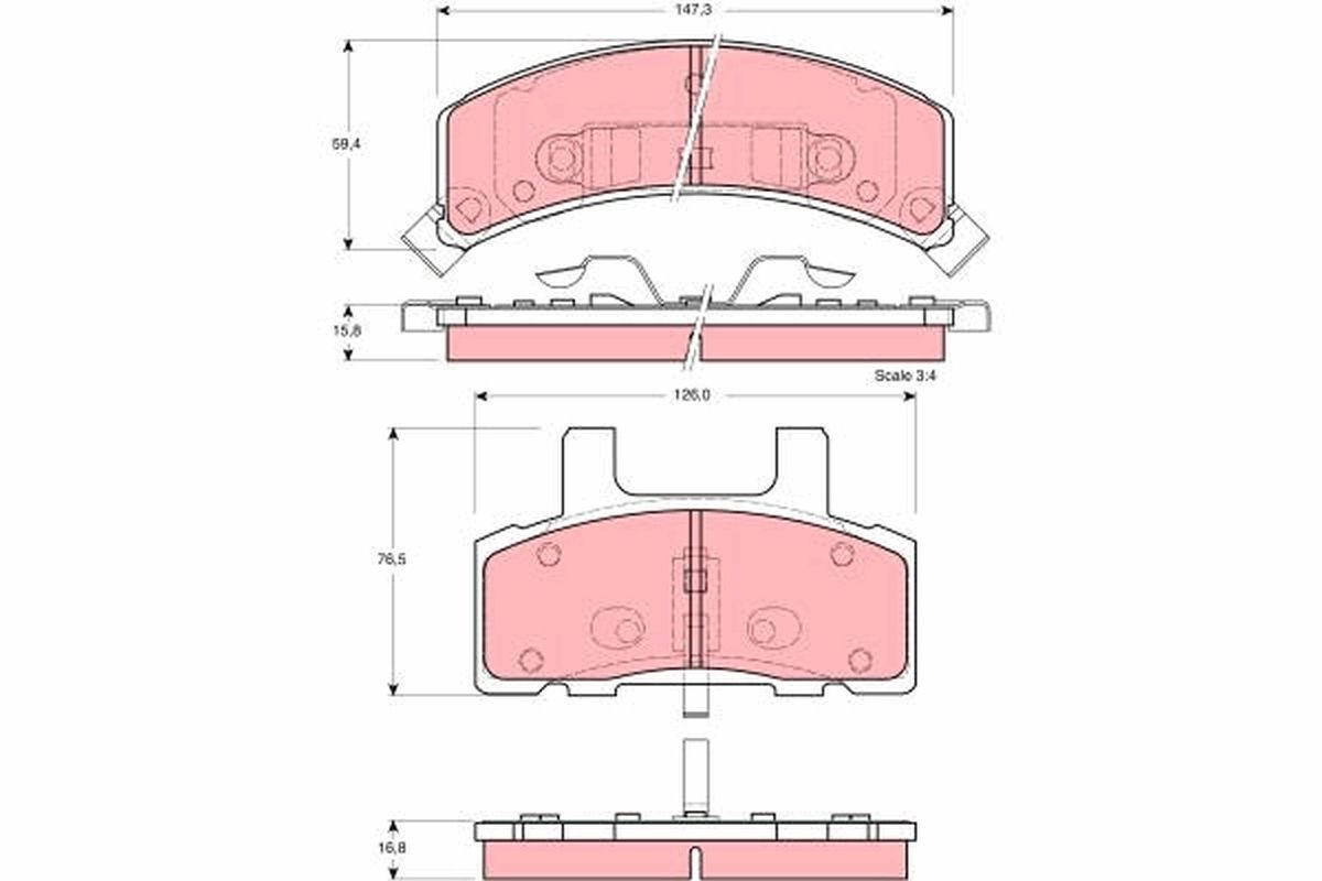 TRW Piduriklotsid GDB1273 TRW GDB1273 Piduriklotsid Chevrolet Tahoe GMT400 odava hinnaga
