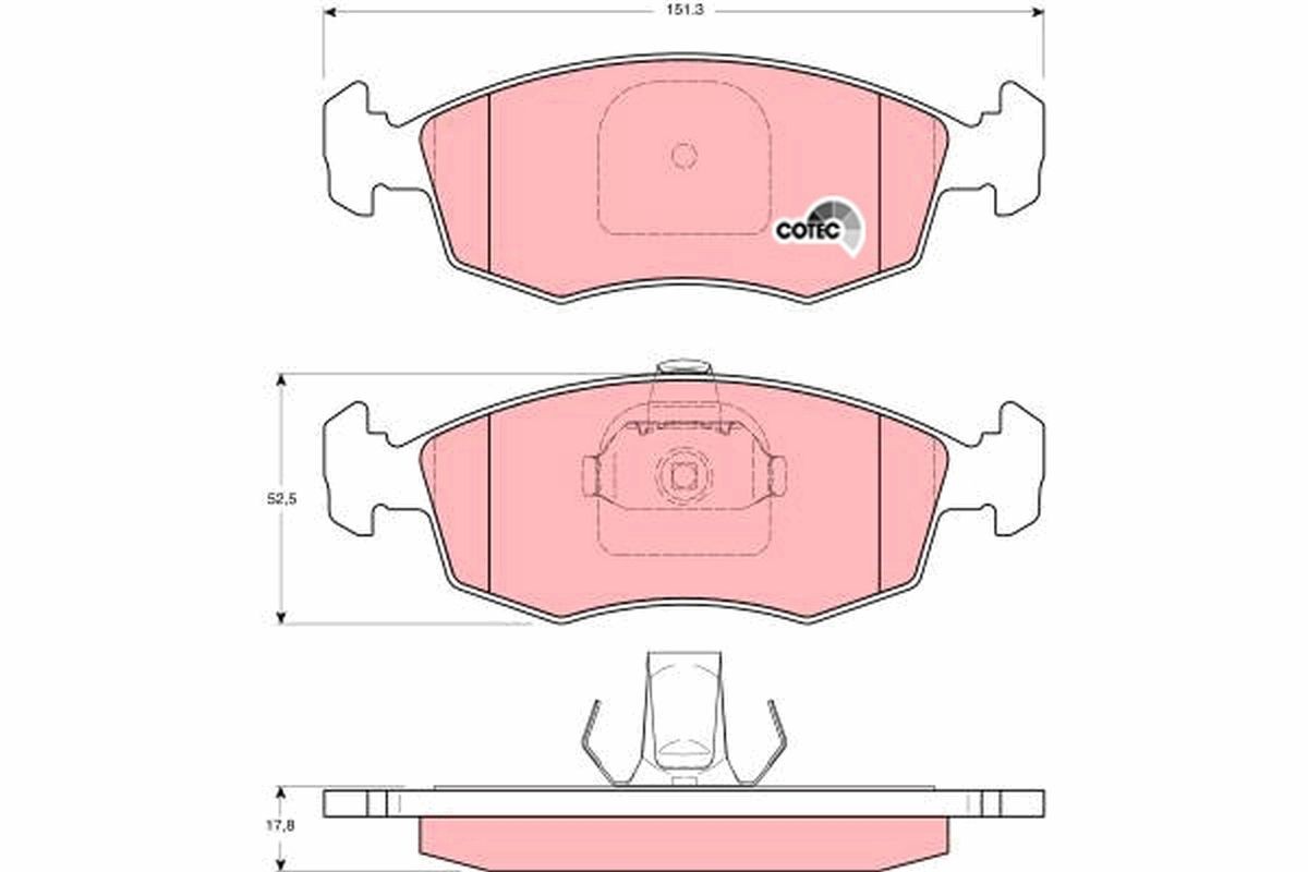 TRW Brake pad set GDB1383 TRW GDB1383 Brake pad set FIAT Strada Pickup (178) 1.8 Flex 110 hp 2004