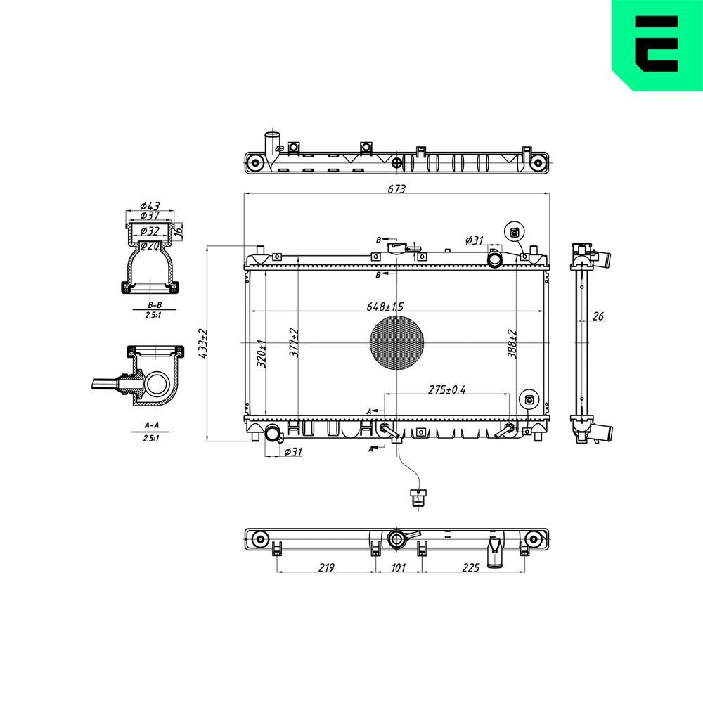 ERA Radiateur du moteur 673320 673320 Radiateur moteur SUZUKI GRAND VITARA ERA