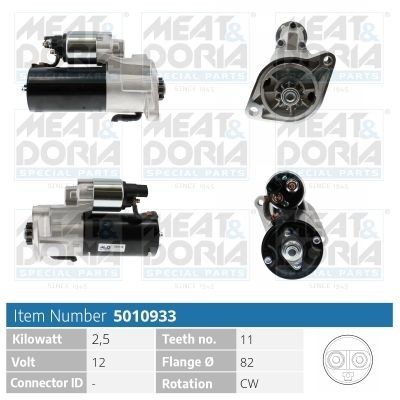MEAT & DORIA Motorino avviamento 5010933 MEAT & DORIA 5010933 Motorino di avviamento Toyota Hilux Mk8 originali prezzo