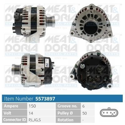 Dynamo / Alternator MEAT & DORIA 5573897 MEAT & DORIA 5573897 Wisselstroomdynamo SSANGYONG RODIUS 2015