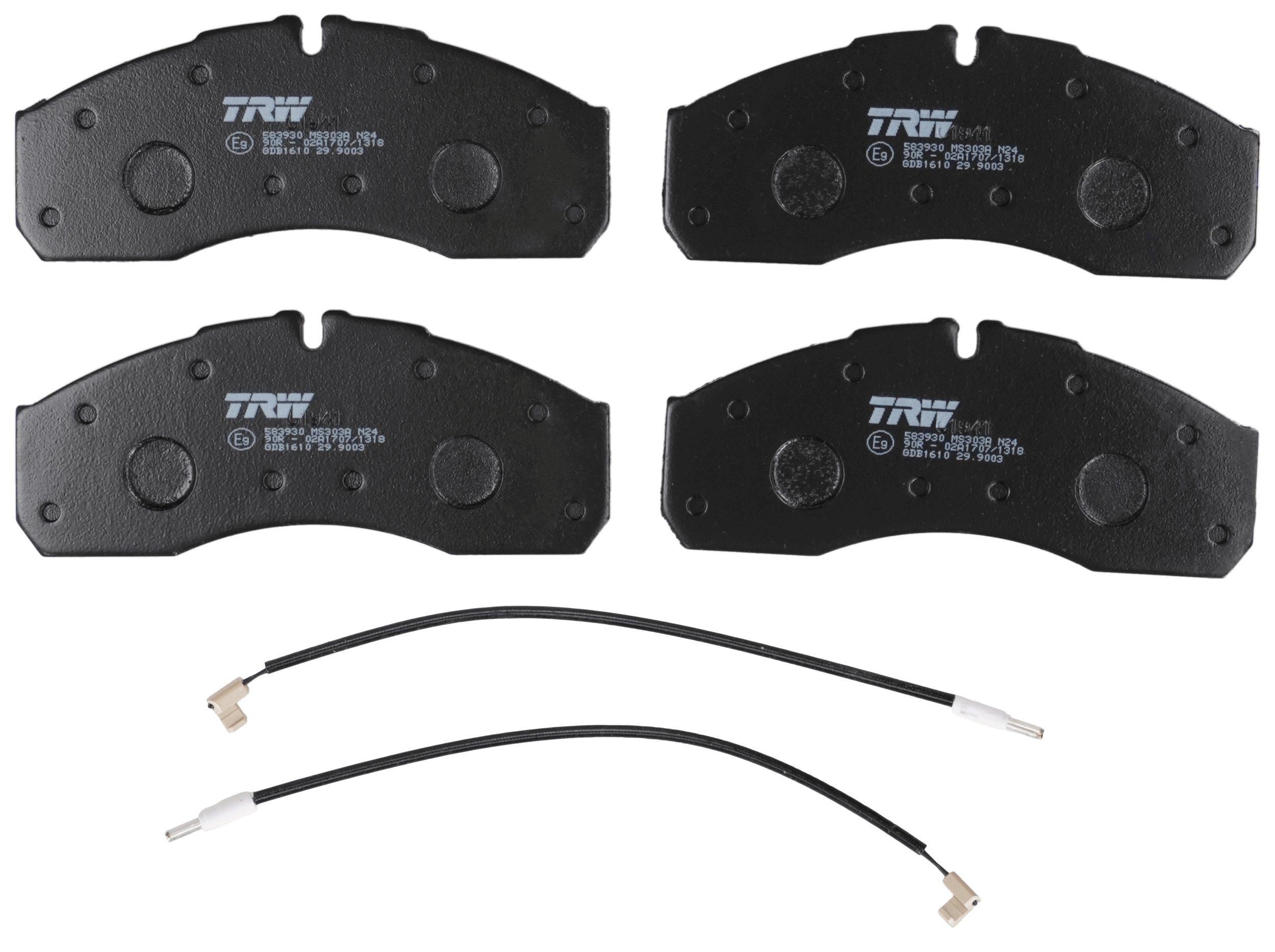 Brake pad set TRW GDB1610 TRW COTEC GDB1610 RENAULT TRUCKS MASCOTT 2005 brake pads price