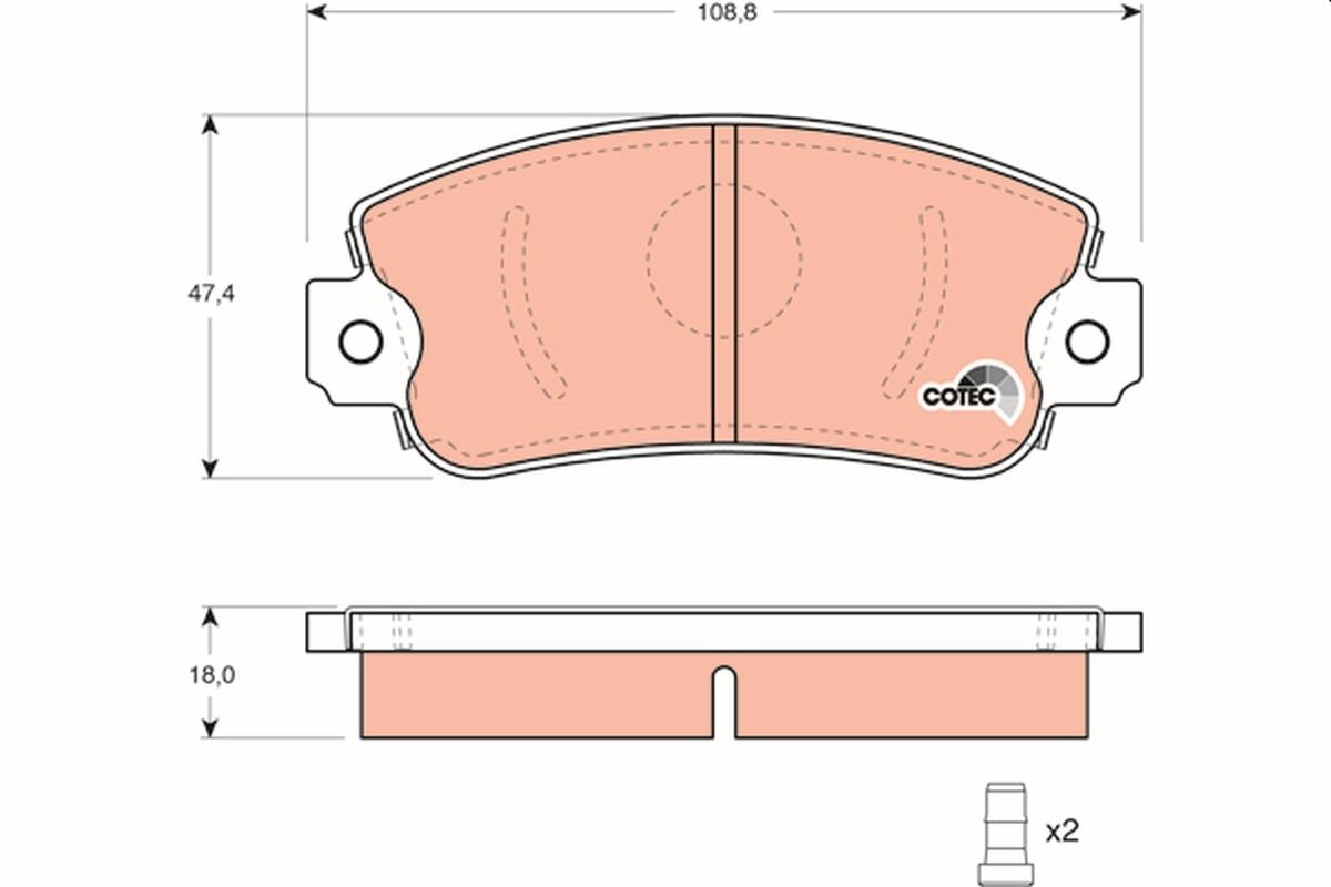 Bremžu kluči TRW GDB297 TRW COTEC GDB297: Bremžu uzlikas Fiat UNO 2008