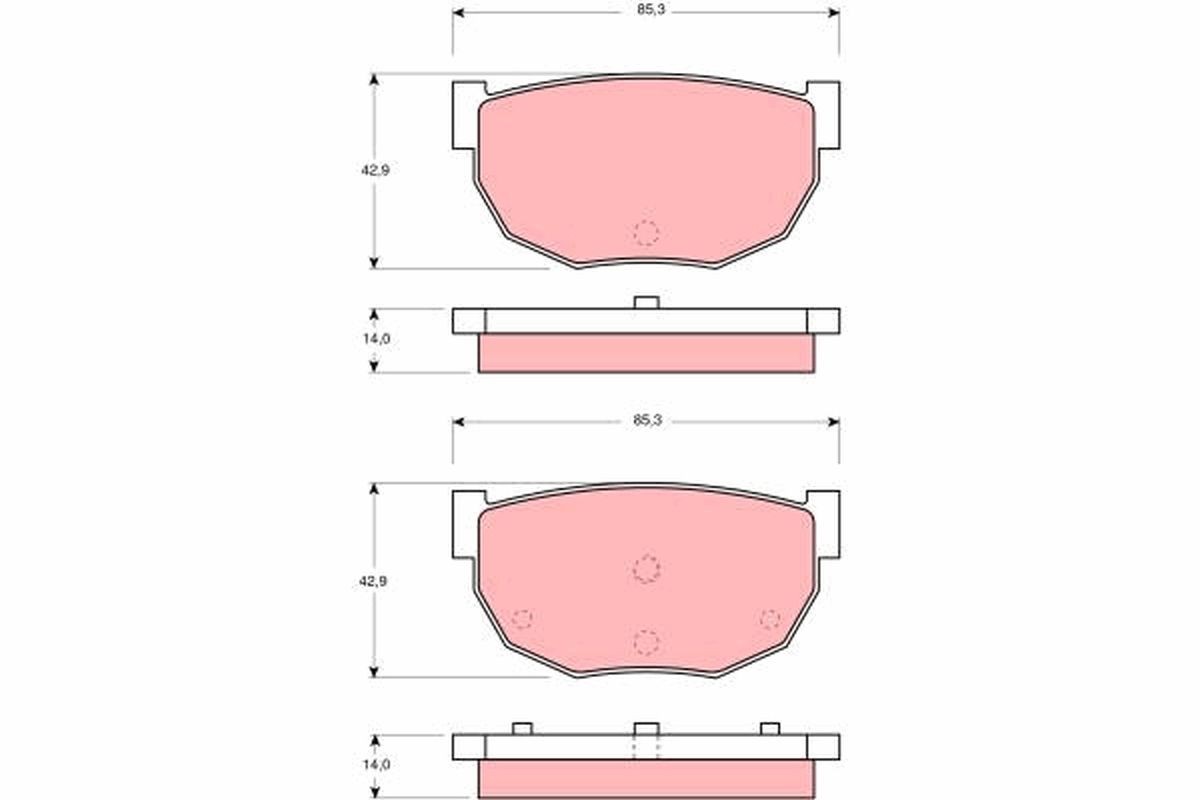 TRW Brake pad set GDB306 TRW GDB306 Nissan HGS130 rear brake pads