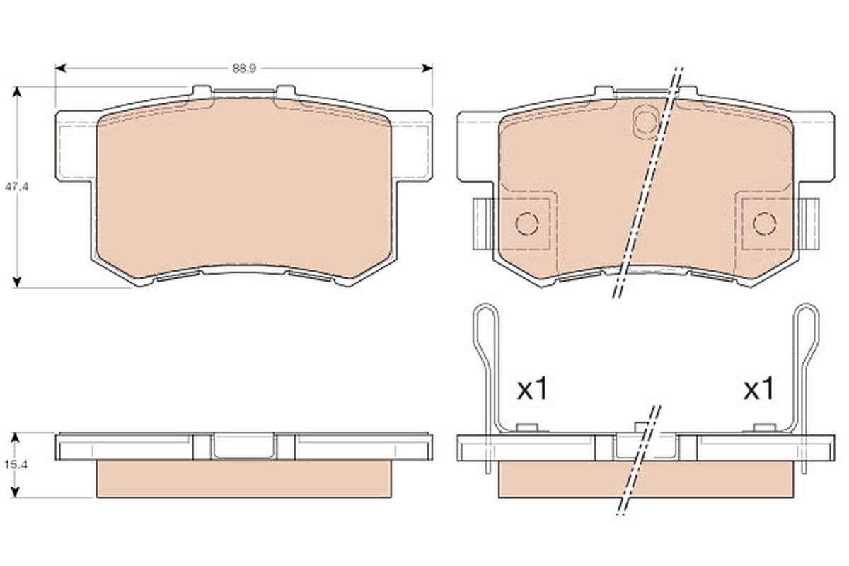 TRW Τακάκια φρένων GDB3175 TRW GDB3175 Τακάκια φρένων HONDA CR-V II (RD) 2.0 152 PS 2005