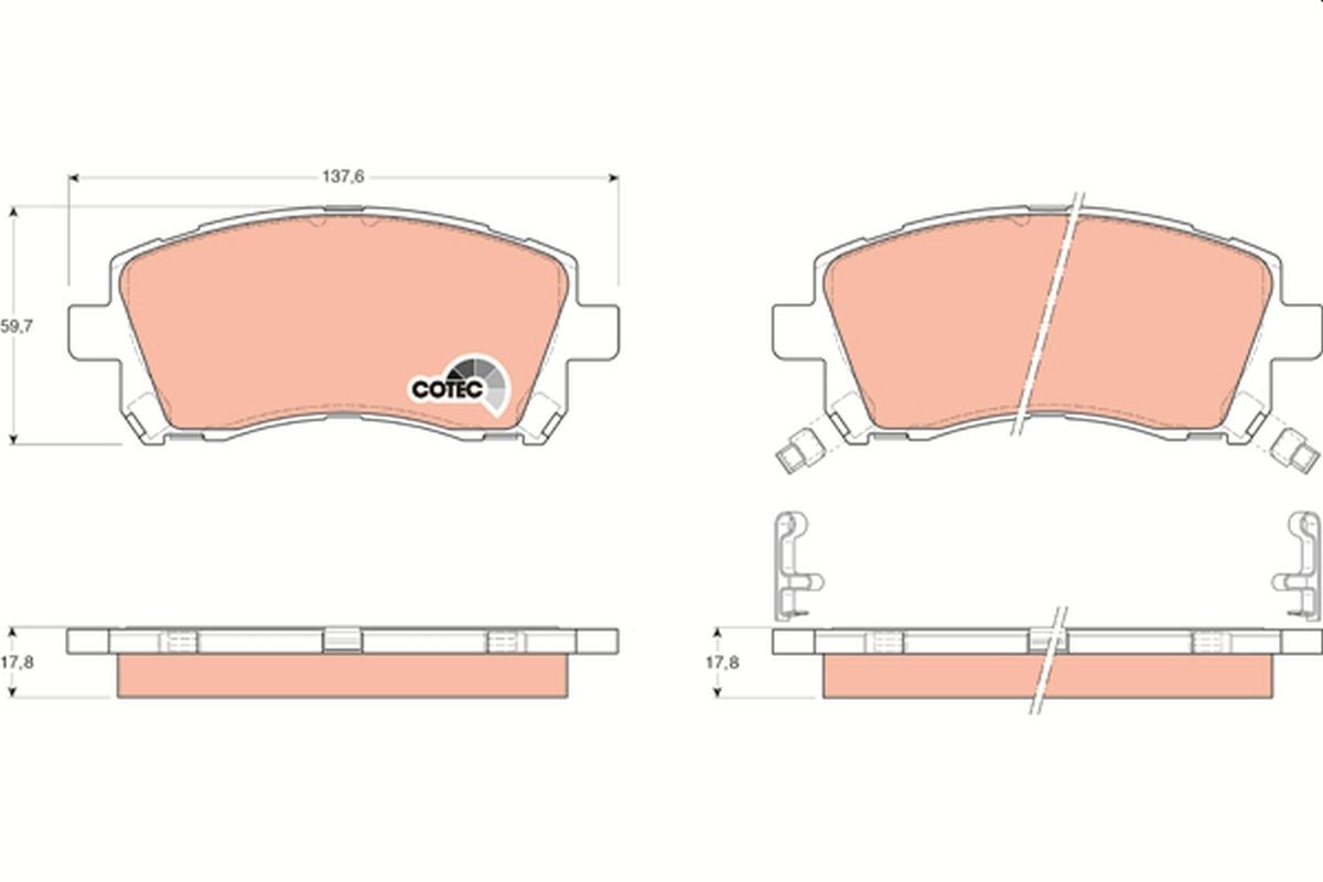 TRW Kit pastiglie freni GDB3217 GDB3217 COTEC costo Pastiglie dei freni SUBARU LEGACY TRW