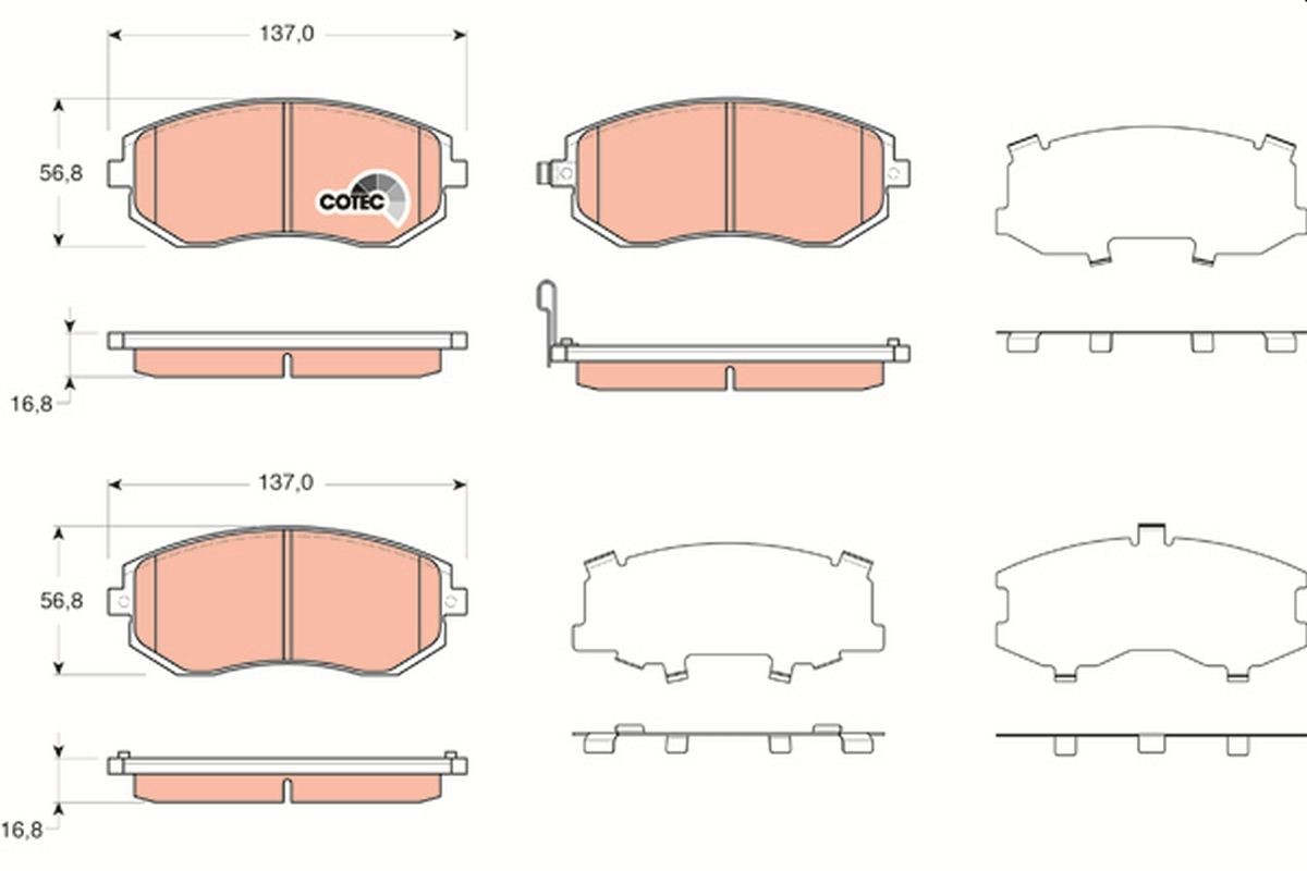 TRW Brake pad set GDB3371 SUBARU LEGACY TRW brake pads GDB3371