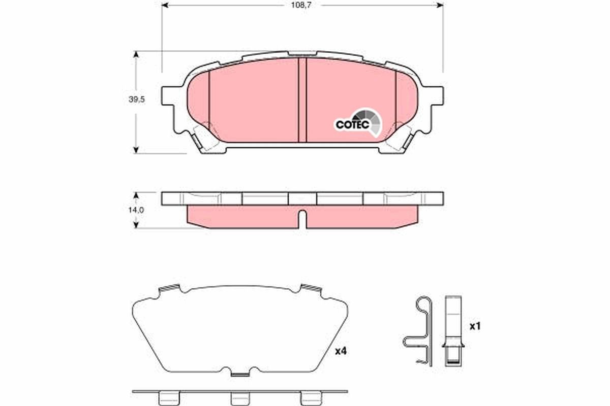 TRW Brake pad set GDB3395 GDB3395 TRW brake pads for SUBARU LEGACY