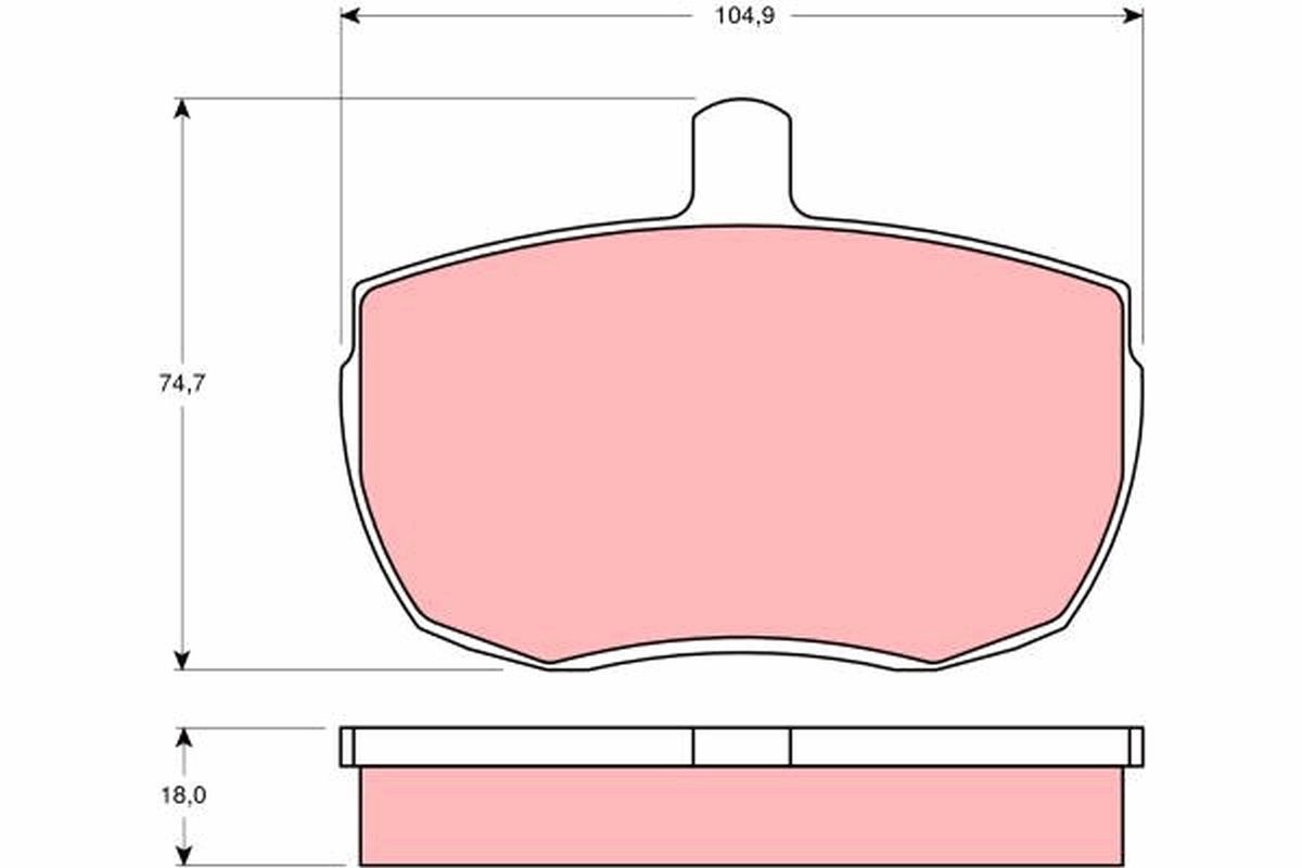 TRW Bromsbelägg GDB341 TRW GDB341 Bromsbelägg 110/127 (LDH) original
