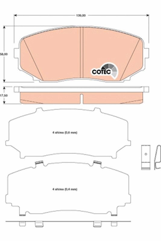 Bremžu kluči TRW GDB3471 TRW COTEC GDB3471 Bremžu klucis MAZDA MPV 2007