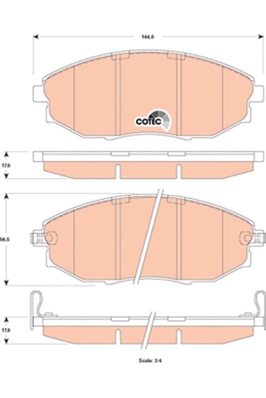 Kit pastiglie freni TRW GDB4179 TRW COTEC GDB4179 Pasticche dei freni anteriori e posteriori Chevrolet EPICA 2006