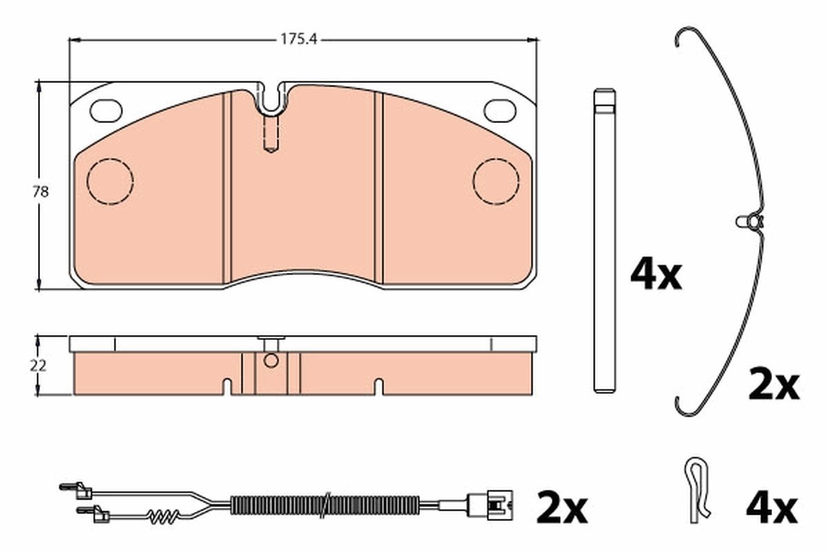 TRW Brake pad set GDB5005 GDB5005 TRW racing brake pads IVECO Daily