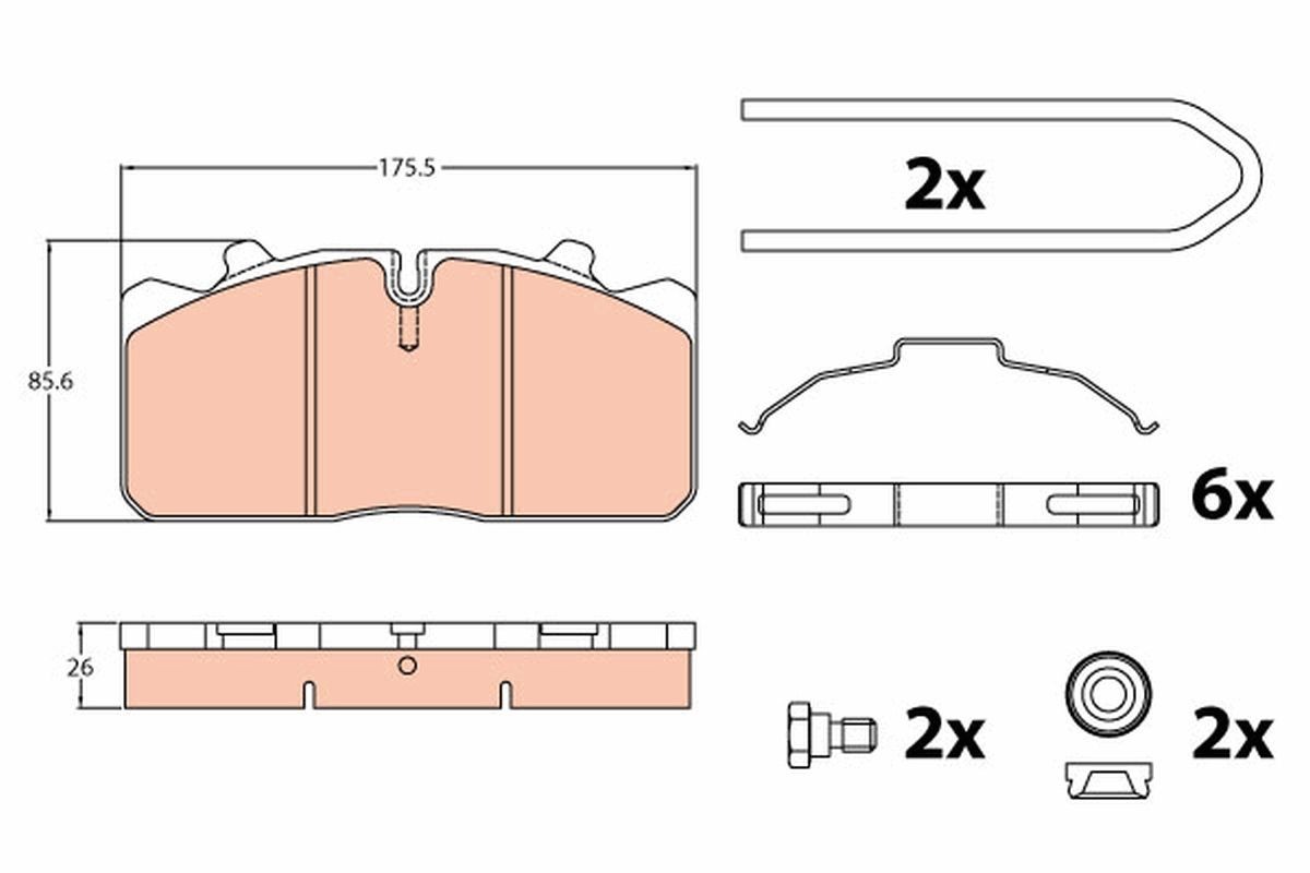TRW Brake pad set GDB5069 Iveco Daily TRW racing brake pads GDB5069