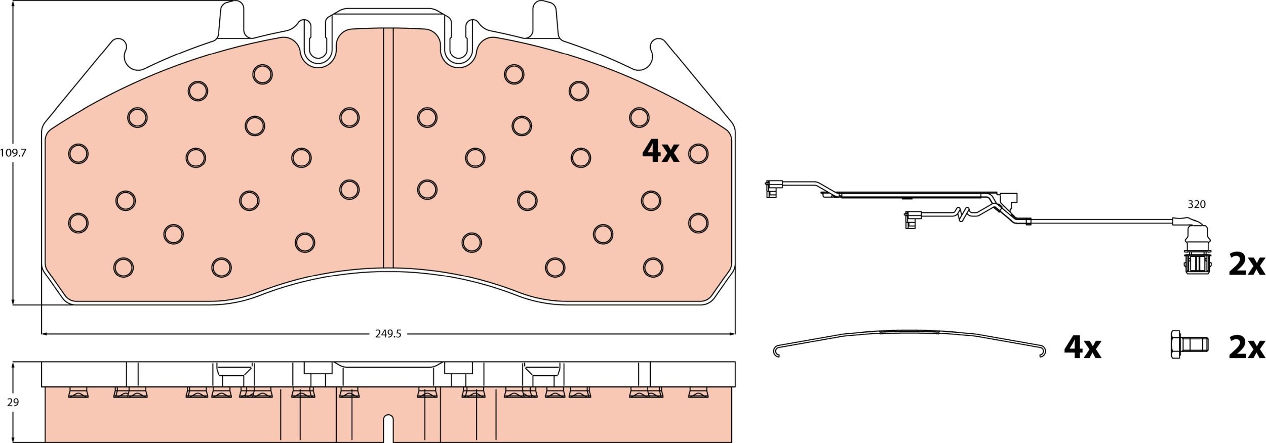 TRW Bromsbelägg GDB5096 TRW GDB5096 bromsklossar PEUGEOT 504