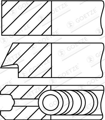 GOETZE ENGINE Jeu de segments de pistons 08-524107-10 GOETZE ENGINE 08-524107-10 Jeu de segments de pistons