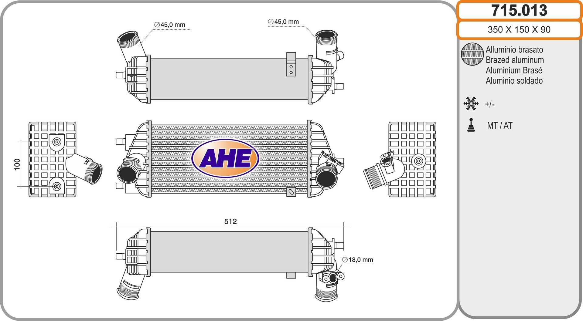 AHE Intercooler 715.013 AHE Intercooler PORSCHE 715.013