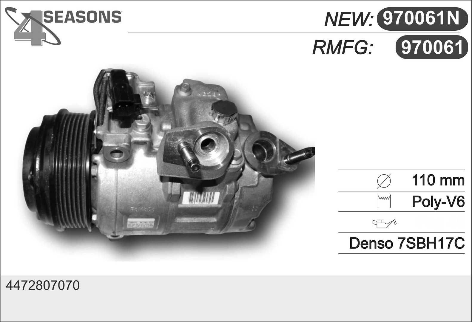AHE Compressor, ar condicionado 970061N 970061N Compressor de ar condicionado FORD TRANSIT AHE