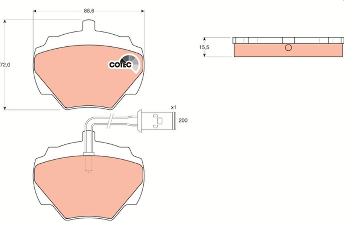 TRW Brake pad set GDB976 TRW GDB976 Land Rover Discovery 1 rear brake pads