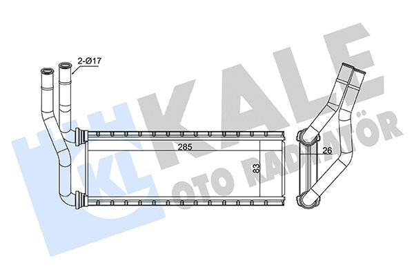 KALE OTO RADYATOR Varmeelement, kabinevarme 370550 KALE OTO RADYATOR Varmeelement SEAT 370550