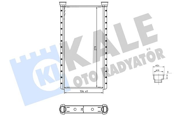 KALE OTO RADYATOR Výmenník tepla vnútorného kúrenia 370680 Výmenník tepla vnútorného kúrenia KALE OTO RADYATOR SHARAN 370680 lacné