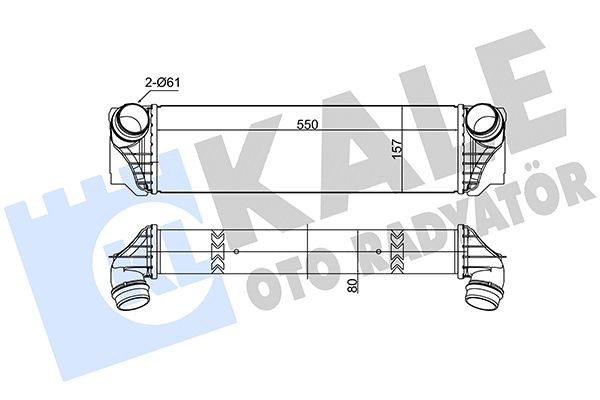 KALE OTO RADYATOR Ιντερκούλερ 375655 Ψυγείο αέρα υπερπλήρωσης ALFA ROMEO KALE OTO RADYATOR 375655