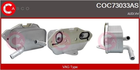 CASCO Oljekjøler, motorolje COC73033AS COC73033AS Oljekjøler AUDI TT CASCO