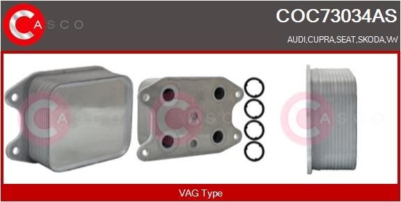 CASCO Chladič motorového oleja COC73034AS Chladič motorového oleja CASCO Peugeot 208 COC73034AS