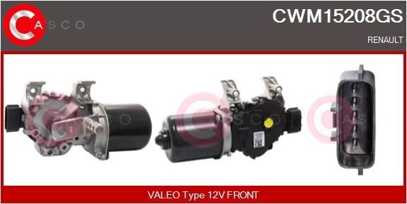 Ruitenwissermotor CASCO CWM15208GS CASCO CWM15208GS Ruitenwisser, motor vóór en achter Renault TWINGO 2001